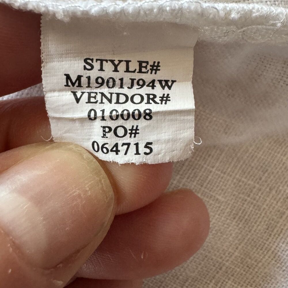 Multiples White Linen Womens Jacket White Ruffle Buttons Flare Sleeve Size XL - Picture 11 of 12